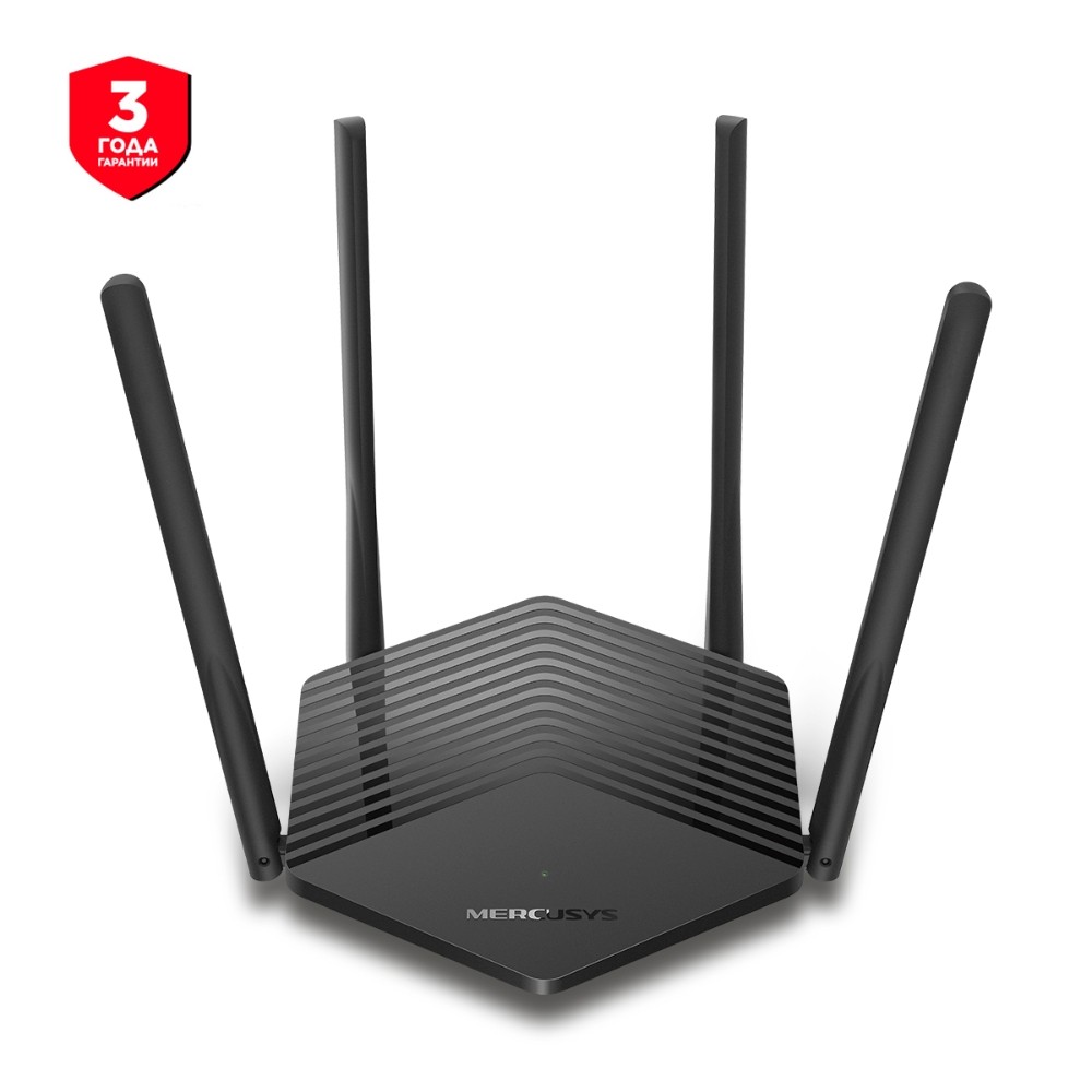 Wi-Fi Router MERCUSYS MR60X / AX1500 Dual Band / Wi-Fi6 / Gigabit / 1WAN+2LAN / 4 external antennas photo 1