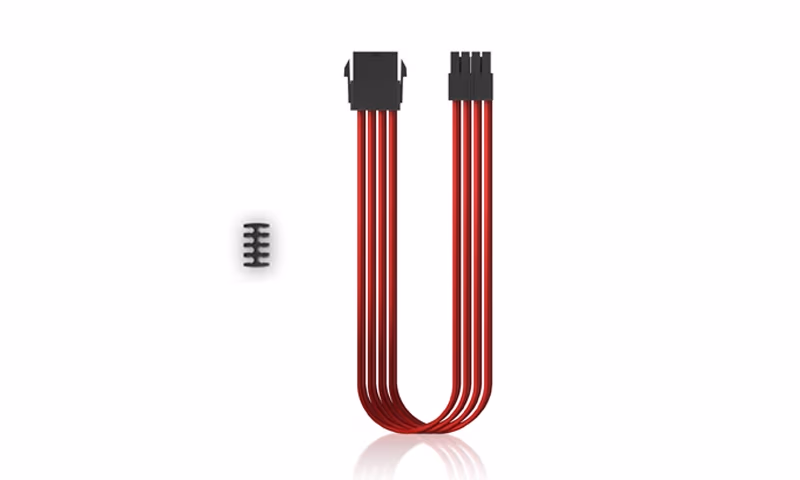 DEEPCOOL ”EC300-CPU8P-RD”, RED, Extension cable 8 (4+4)-pin ATX, 18AWG fiber wire and a high-quality terminal, wire length 300mm 