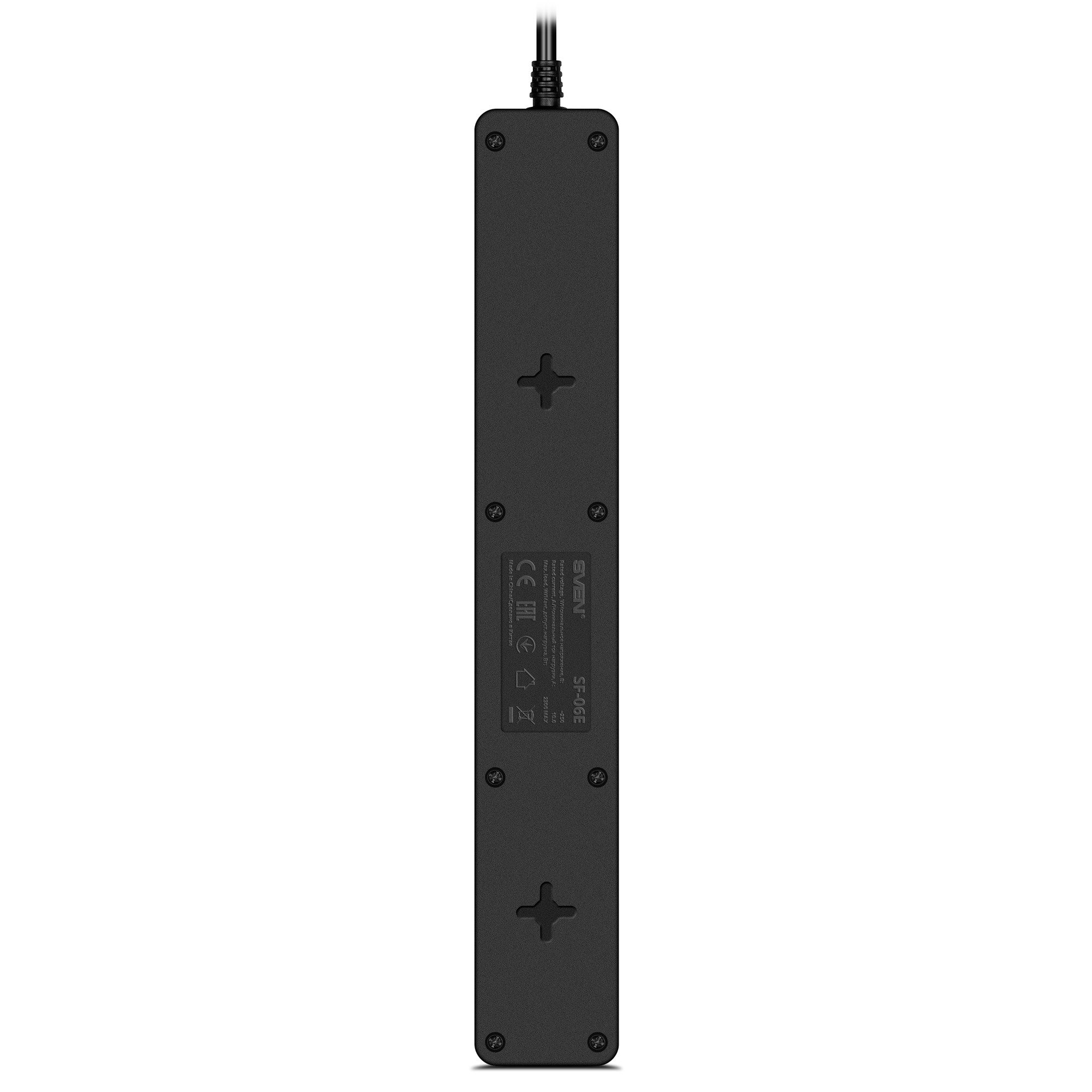 Фильтр сетевой SVEN SF-06E/ 6 Sockets/ 2300W/ 5.0m/ Black photo 3