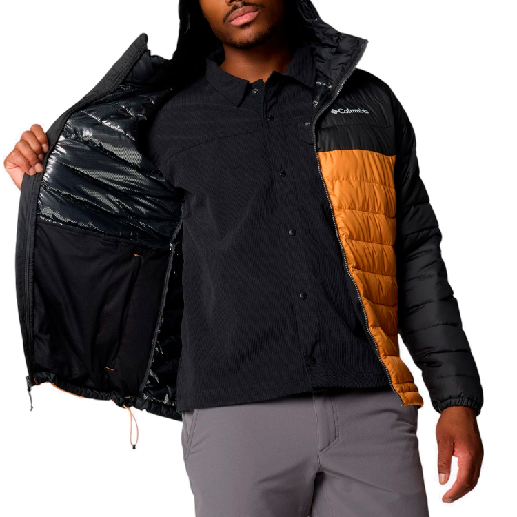 Geacă pt Barbati Columbia Powder Lite II Hooded Jacket S Galben-negru photo 4
