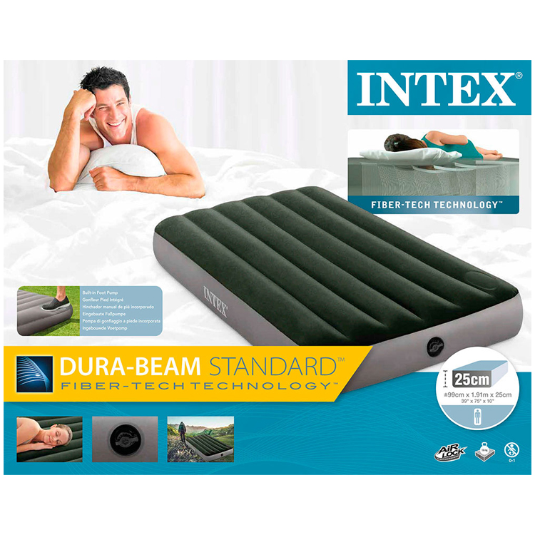 Надувной матрас с насосом INTEX VELUR DOWNY photo 3