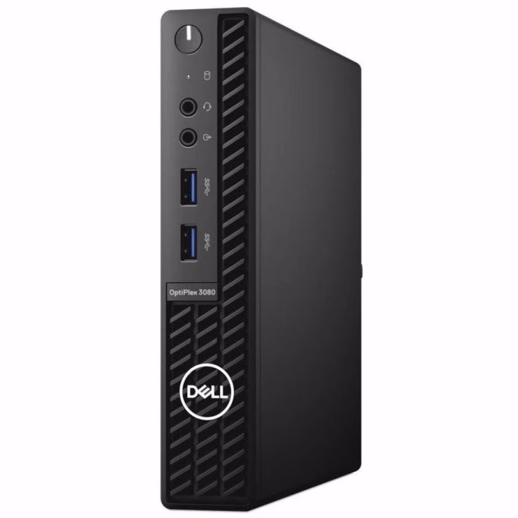 DELL OptiPlex 3080 MFF lntel® Core® i3-10105T, 8GB (1X8GB) DDR4, M.2 256GB PCIe NVMe Class 35 SSD, Intel Integrated Graphics, Discrete TPM, WiFi 802.11ac 1x1 + BT4.2 , USB mouse MS116 , USB KB216, 65W Adapter, Win10Pro, 3Y Warranty, Black. 