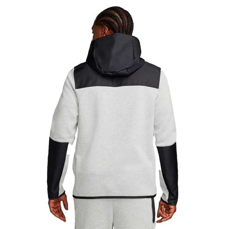 Hanorac pt bărbați Nike M NK TCH FLC OVERLAY FZ M Gri photo 2