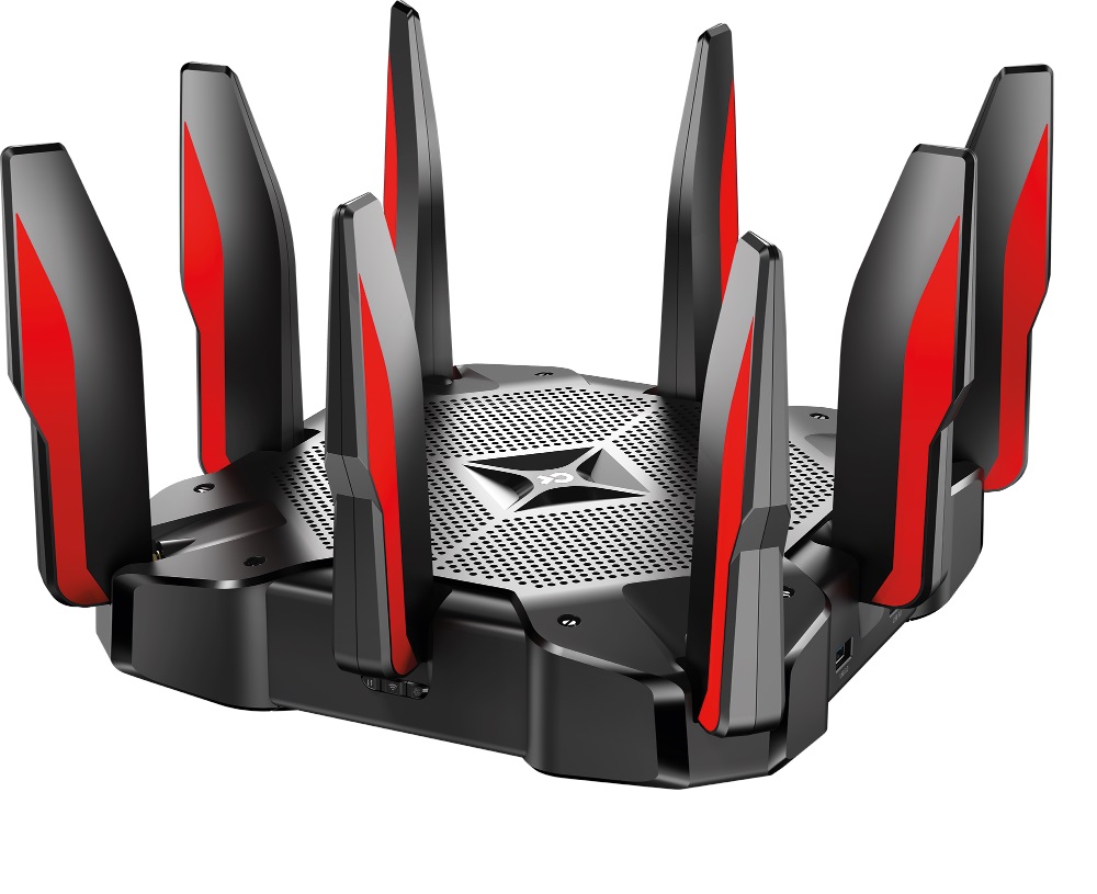 TP-LINK  Archer C5400X  AC5400 Tri Band Wireless Gigabit Router, 2167Mbps + 2167Mbps at 5Ghz + 1000Mbps at 2.4Ghz, 802.11ac/a/b/g/n, 1 Gigabit WAN + 8 Gigabit LAN, 1.8GHz 64-bit Quad-Core CPU+3 Co-processor, 2xUSB 3.0, 8 detachable antennas photo 1