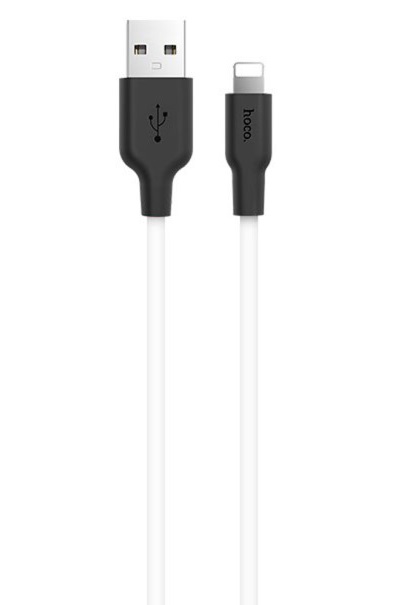 Cable  USB la Lightning HOCO  X21 Silicone / 1m / Silicone / up to 2A / Black/White photo 2