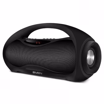 SVEN PS-420, Bluetooth Portable Speaker, 12W RMS, Support for iPad & smartphone, Bluetooth v.2.1 +EDR,FM tuner, USB & microSD, built-in lithium battery -1800 mAh, ability to control the tracks, AUX stereo input, Headset mode, Black 