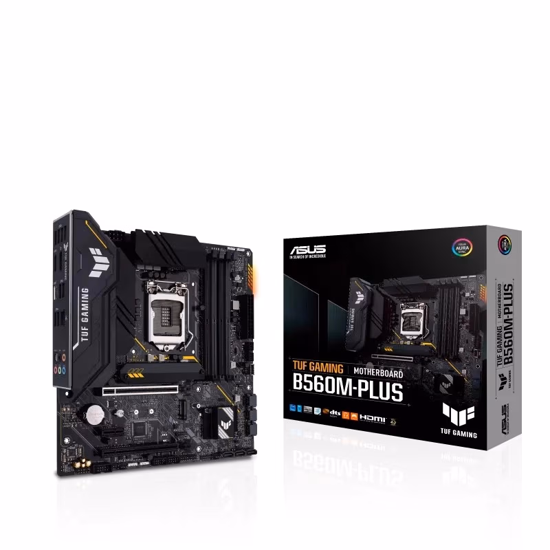 ASUS TUF GAMING B560M-PLUS, Socket 1200, 9Phases, Intel® B560 (11/10th Gen CPU), Dual 4xDDR4-5000, HDMI, DP, CPU Intel graphics, 2xPCIeX16 4.0, 6xSATA3, 1xPCIeX1, 2xM.2 4.0, ALC 897/SPDIF, 2.5GbE LAN, 2xUSB3.2Gen2, 3xUSB 3.2 (2xType-A+1xType-C)Aura Sync R