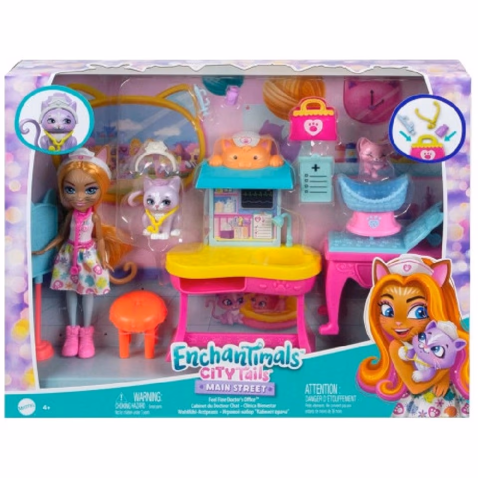 Mattel HLH22 Enchantimals Cabinetul Medical al Pisicii Kitty