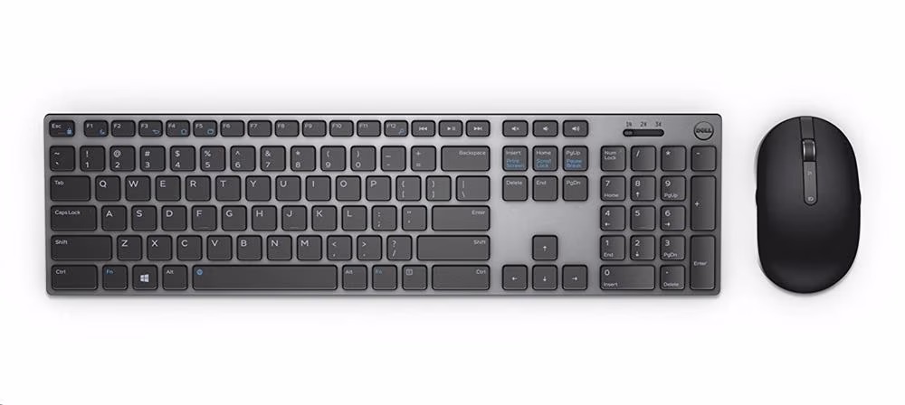 Dell KM717 Russian (QWERTY) Premier Wireless/Bluetooth Keyboard and Mouse, Black/Silver 