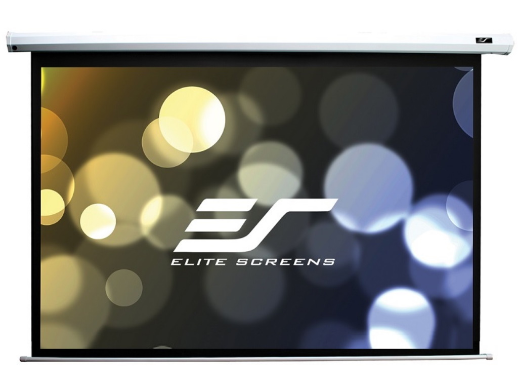 Elite Screens 136"(1:1) 244x244cm VMAX2 Series Electric Screen with IR/Low Voltage 3-way wall box, TopDrop 7cm, White photo 1
