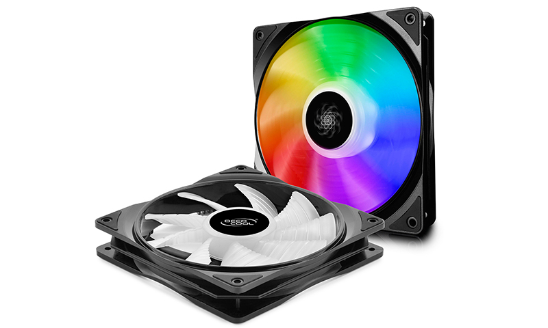 140mm Case Fan - DEEPCOOL "CF 140-2 IN 1",  2x  A-RGB LED 140x140x26mm, 500-1200rpm, <19.8~24dBa, 64.13CFM, Hydro Bearing, 4Pin, PWM, 12V RGB 4-pin port photo 1