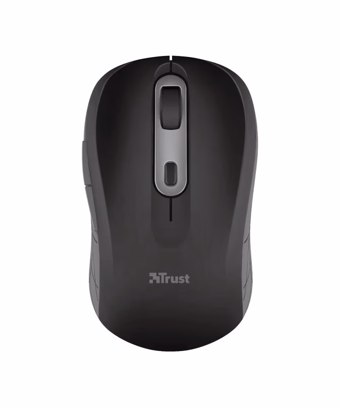 Trust Duco Wireless Mouse, Dual Connect USB-C / USB, 2.4GHz, Micro receiver, 800/1600/2400 dpi, 6 button, dual connect micro-receiver with both USB-C and standard USB connector, Black 