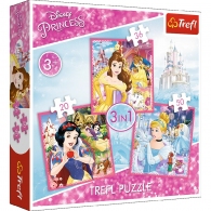 Trefl 34833 Puzzles 3In1 Disney Princess thumbnav 1