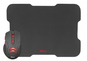 Trust Ziva Gaming Mouse + MOUSEPAD(220 x 300 mm), 1000 - 3000 dpi, 6 button,USB, Black thumbnav 1