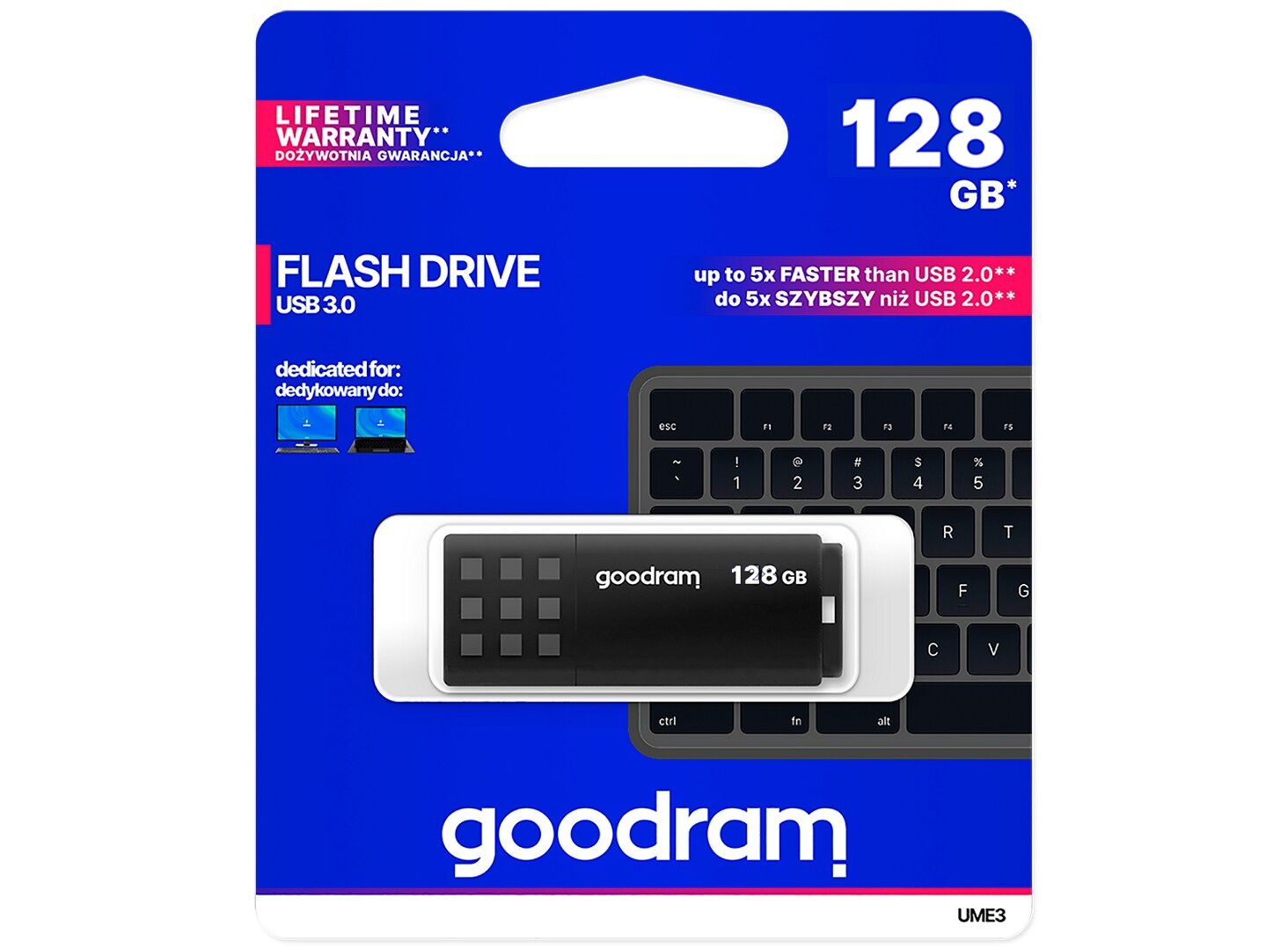 USB Flash Drive Goodram UME3 Black USB3.0 128GB photo 2
