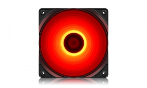 120mm Case Fan - DEEPCOOL "RF120R" RED LED Fans, 120x120x25mm, 500-1500rpm, 21.9dBa, 48.9 CFM, 3-pin & 4-pin Peripheral thumbnav 1