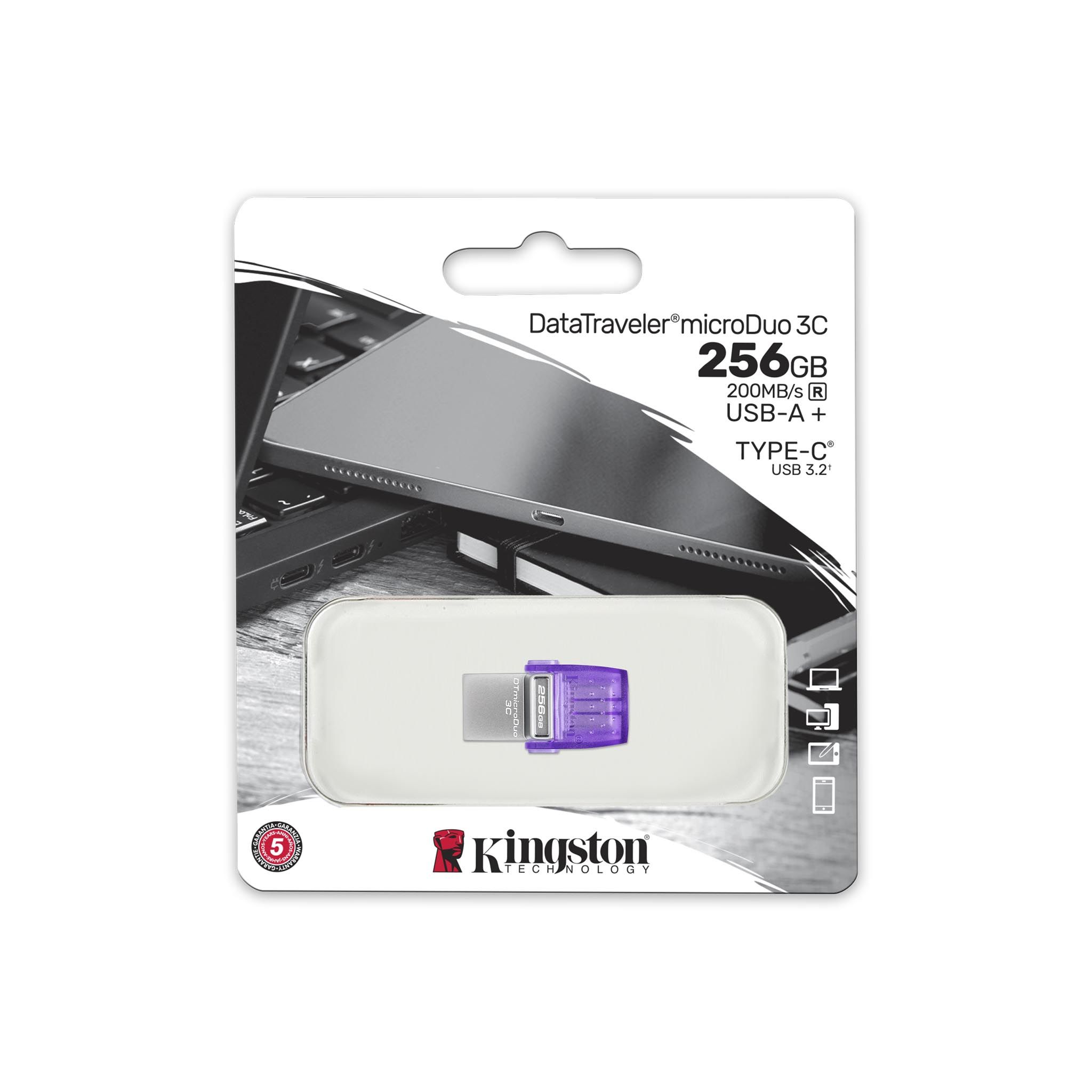 Flash Drive USB-C/A Kingston DataTraveler microDuo 3C / 256GB / 200 MByte/s photo 3