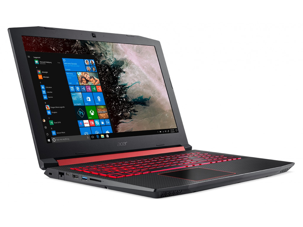 Laptop Acer Gaming Nitro 5 Nitro AN515-54 Obsidian Black (NH.Q59EU.017) 15.6” / 8 GB / 256 GB + 1.0 TB HDD / Core i5 / GeForce GTX 1650 / Negru cu rosu photo 2