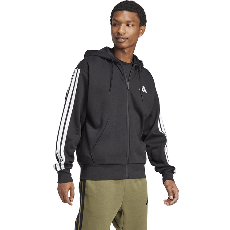 Hanorac pt bărbați Adidas M 3S FL FZ HD S Negru photo 3