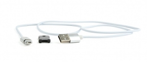 Cable Micro USB 1m - CC-USB2-AMmUMM-1M, Magnetic Micro USB cable, silver, 1 m thumbnav 1