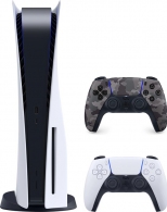 Game Console Sony PlayStation 5 (Disc), 825GB, White; Japanese Version, 1 x Gamepad White (Dualsense) + 1 Gamepad Grey Camo (Dualsense) thumbnav 1
