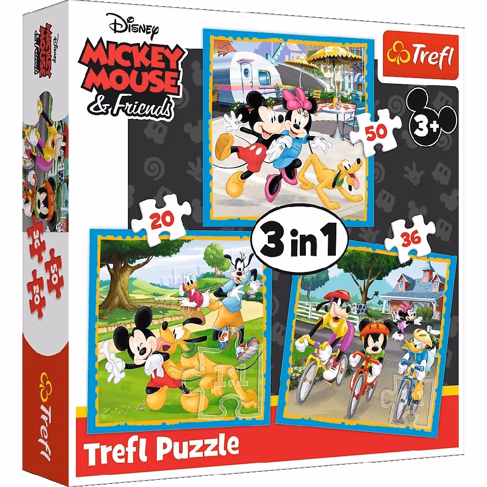 Trefl 34846 Puzzles 3In1 Mickey Mouse