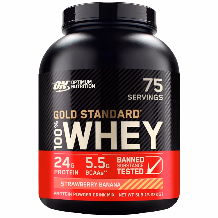 Proteine din zer Optimum Nutrition Gold Standard 100% WHEY Strawberry Banana 5lb 