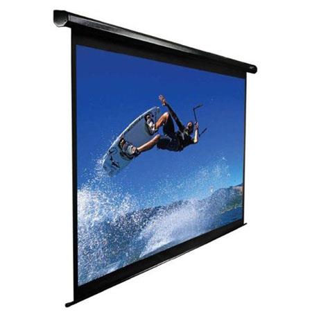 Elite Screens 100” (16:9) 222 x 125 cm, Electric Projection Screen, VMAX2 Series with IR/Low Voltage 3-way wall box, TopDrop 15cm, Black photo 2