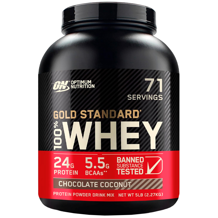 Proteine din zer Optimum Nutrition Gold Standard 100% WHEY Chocolate Coconut 5lb/2.27 kg photo 1