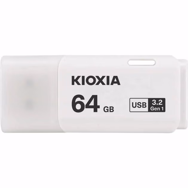 64GB USB3.2 Kioxia (Toshiba) TransMemory U301 White, Plastic, Small design (Read 70 MByte/s, Write 20 MByte/s)
