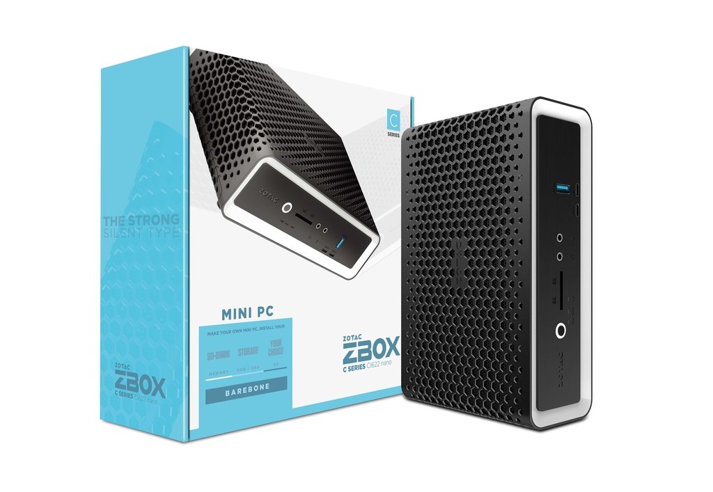 Mini PC ZOTAC ZBOX-CI622NANO-BE, Passive Cooling, Intel® Core™ i3-10110U 2C/4T 2.1-4.1GHz, RAM 8GB DDR4 SODIMM, 2.5" SSD 256GB, Intel UHD Graphics, 2xUSB-C 3.1, 5xUSB 3.1, 2xGbE LAN, WiFi(802.11ac)/BT5.0, 1xHDMI, 1xDP, Mic/Speak Out, SD CardReader, VESA M photo 2