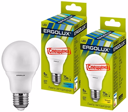 Bec LED Ergolux LED 12411 A60 9W E27 3000K