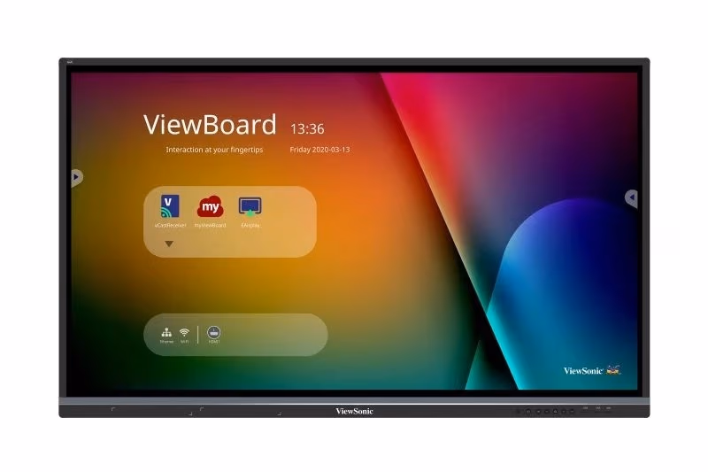 ViewSonic IFP5550-3, EDUCATION - Dual-Pen Interactivity, 55" 20 Points Ultra-Fine Touch,7H Tempered Glass (AG),3840x2160,350nits,1200:1,32GB Storage, 3GB RAM ,VGAx1,HDMI inx3,HDMI outx1,SPDIFx1,Earphonex1,USBx7(front x3, rear x4),RJ45x1,RS232x1,10Wx2 
