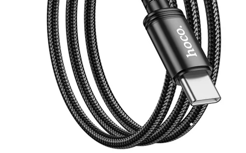 Cable USB-C to Lightning  HOCO “X89 Wind”, 1m, Black, Charging Data Cable, Outer material: Braided wire photo 1