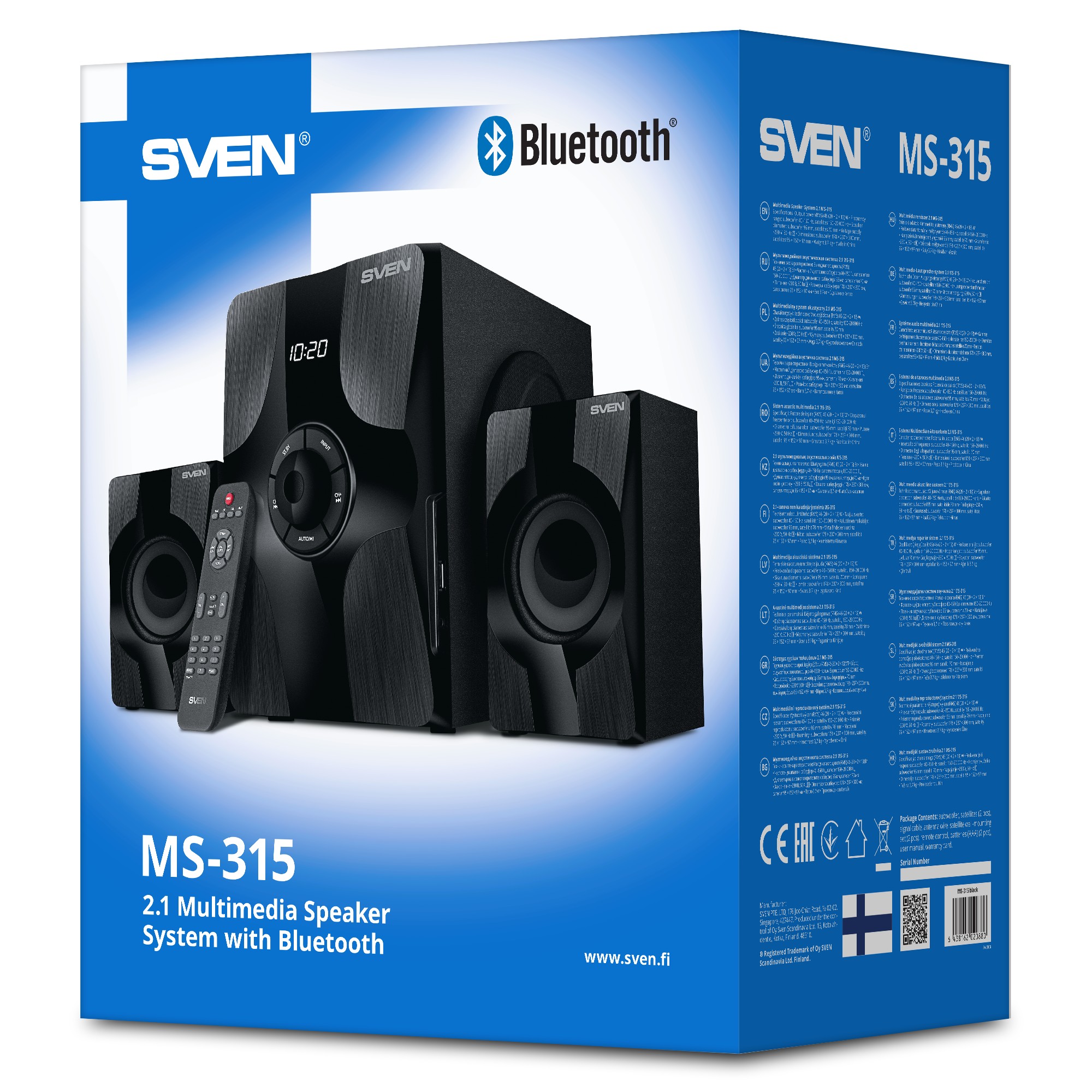 Boxe 2.1 SVEN MS-315 / 46W RMS / Bluetooth / FM-tune / USB Flash / SD card / Black photo 9