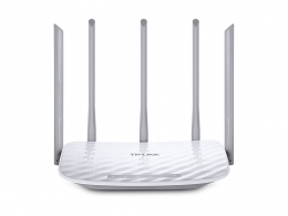 TP-LINK Archer C60 AC1350 Dual Band Wireless Router, Atheros, 867Mbps at 5Ghz + 450Mbps at 2.4Ghz, 802.11ac/a/b/g/n, MU-MIMO, Beamforming, 1 WAN + 4 LAN, Wireless On/Off and WPS button, 3 x 2.4GHz fixed antennas + 2 x 5GHz antennas thumbnav 1