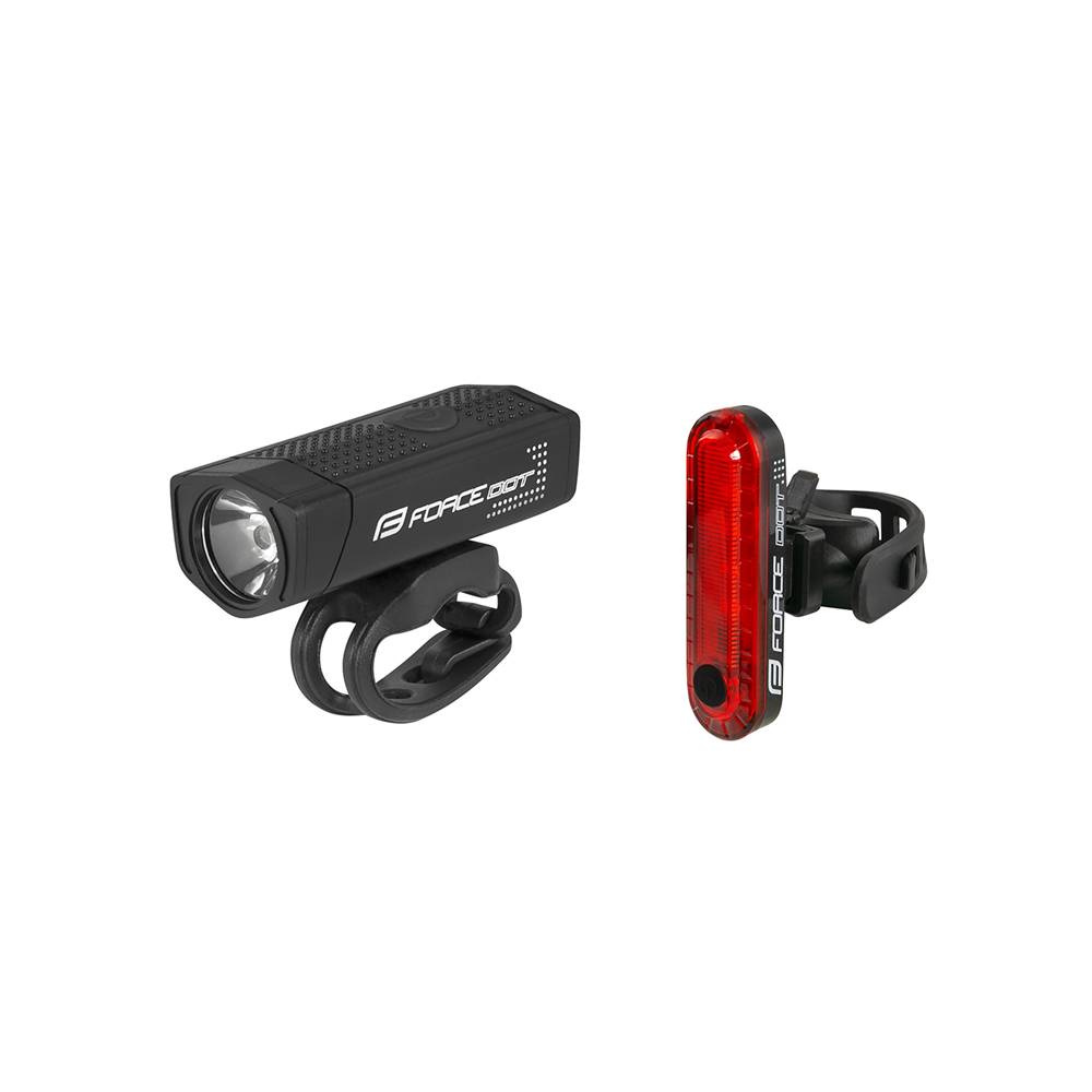 Set fara pentru bicicleta Force USB DOT front+rear photo Set fara pentru bicicleta Force USB DOT front+rear photo