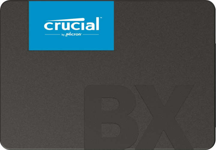 2.5" SSD 480GB CRUCIAL BX500, SATAIII, SeqReads: 540 MB/s, SeqWrites: 500 MB/s, 7mm, Controller SMI SM2258XT, Micron's 64-layer 3D NAND TLC photo 1