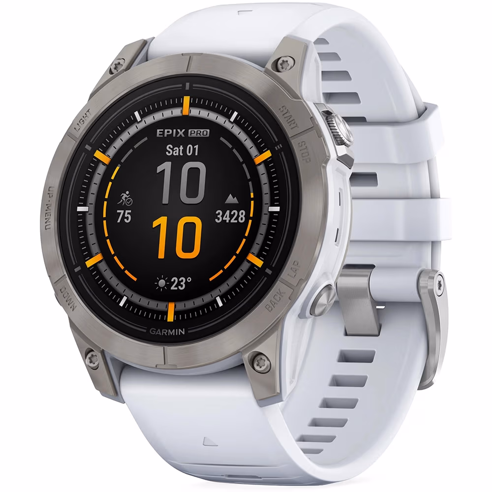 Garmin Epix Pro (Gen 2), 47mm, Sapphire, Titanium with Whitestone Band