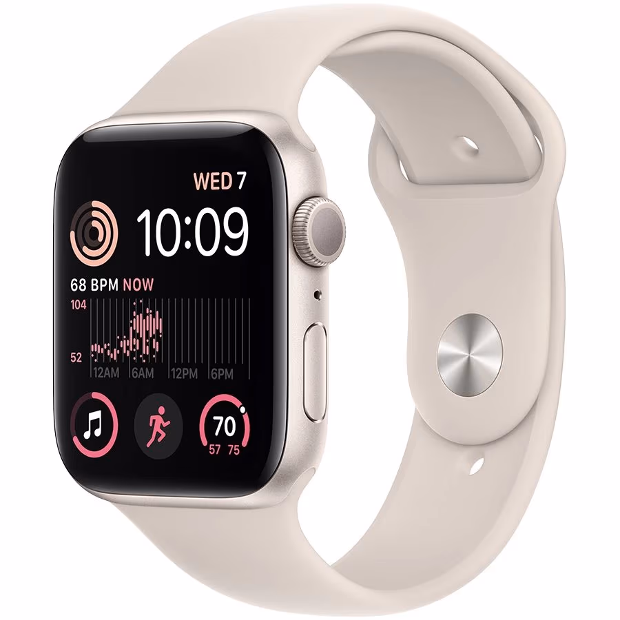 Smart watch Apple Watch SE 2 GPS 44mm Starlight Aluminium Case with Starlight Sport Band - Regular (MNJX3GK/A)