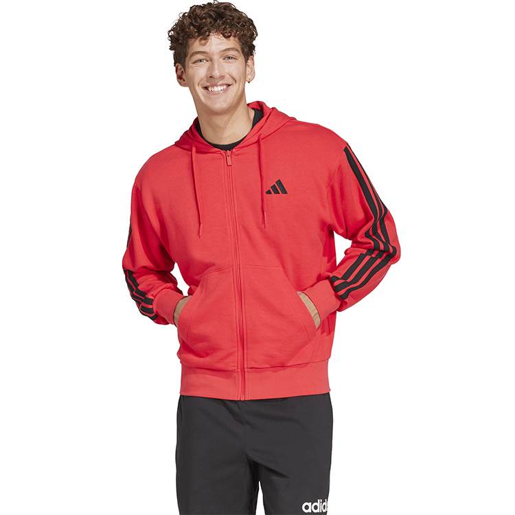 Hanorac pt bărbați Adidas M 3S FT FZ HD S Rosu photo 1 Hanorac pt bărbați Adidas M 3S FT FZ HD S Rosu photo 1