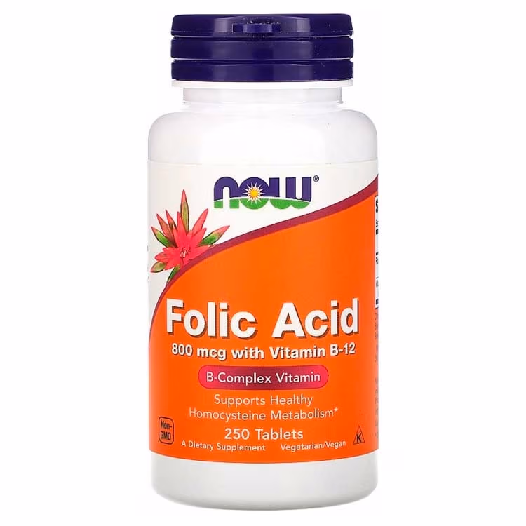 Витамины Now Foods FOLIC ACID 800mcg  250 TABS 