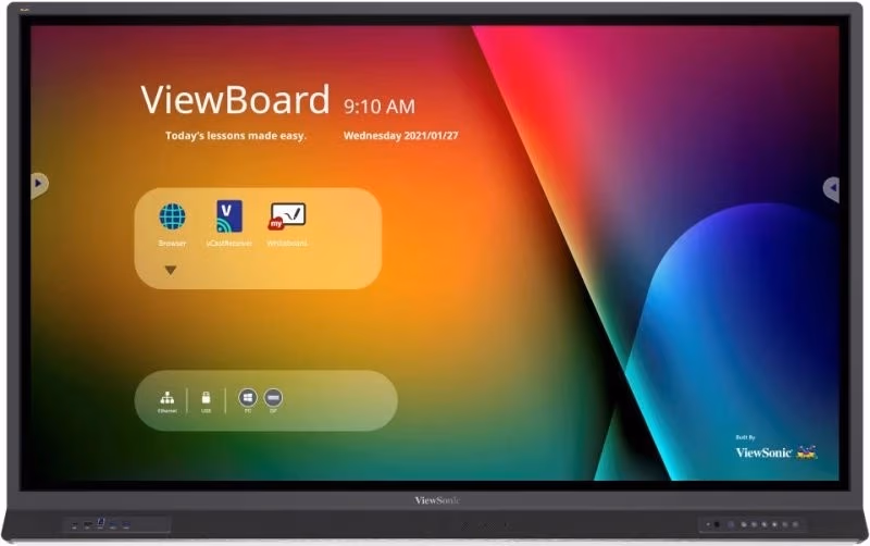 ViewSonic IFP6552-1A, EDUCATION - Powerful Multimedia Learning, IFP, 65"(3840x2160), 33 multi-point touch, 7H, 350nits, 4G RAM/32GB Storage Android 9, OPSx1, Wi-Fi slotx1, HDMI-INx3, HDMI-OUTx1, VGAx1, DPx1, SPDIFx1,USB-Ax5,USB-Bx2,USB-Cx1, Earphonex 