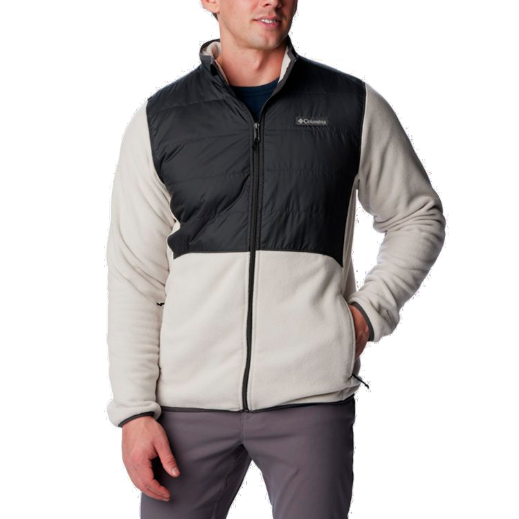 Hanorac pt bărbați Columbia Basin Butte Fleece Full Zip S Bej-negru photo 2