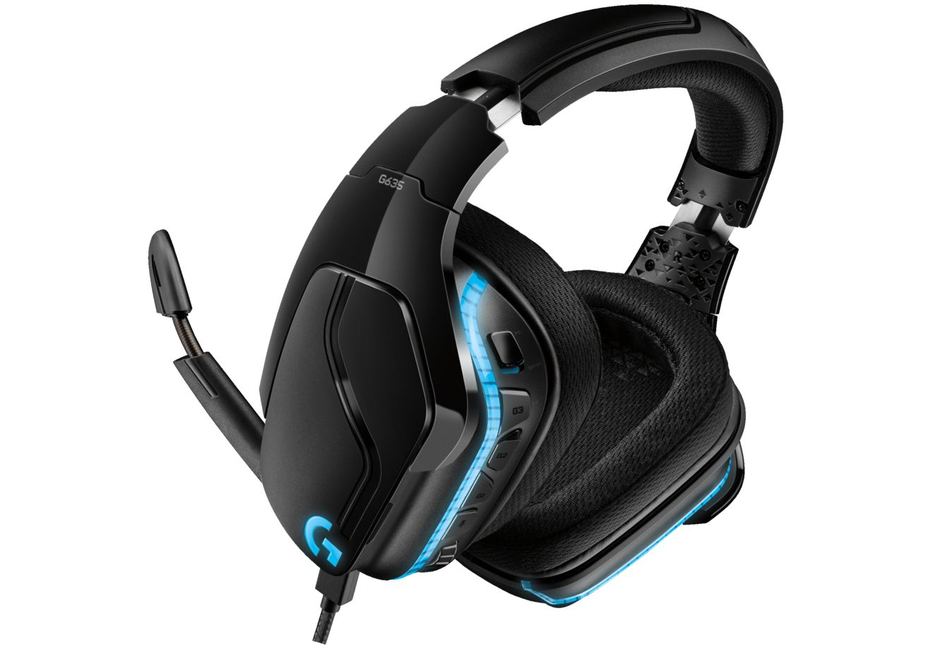 Logitech Gaming Headset G635 Lightsync 7.1 Surround, Pro-G 50 mm 39Ohms 20 Hz-20 KHz, MIC+ 6 mm, RGB lighting photo 1