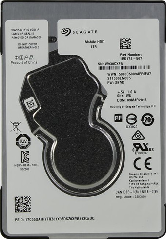 2.5” HDD 1.0TB  Seagate ST1000LM035, Mobile HDD™, 5400rpm, 128MB, 7mm, SATAIII photo 1