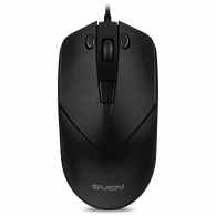SVEN RX-100, Optical Mouse, Windows OS/ Mac OS, copy/paste buttons, 5+1 (scroll wheel), 1000-4000 dpi, USB, 1.5 m, Black thumbnav 1
