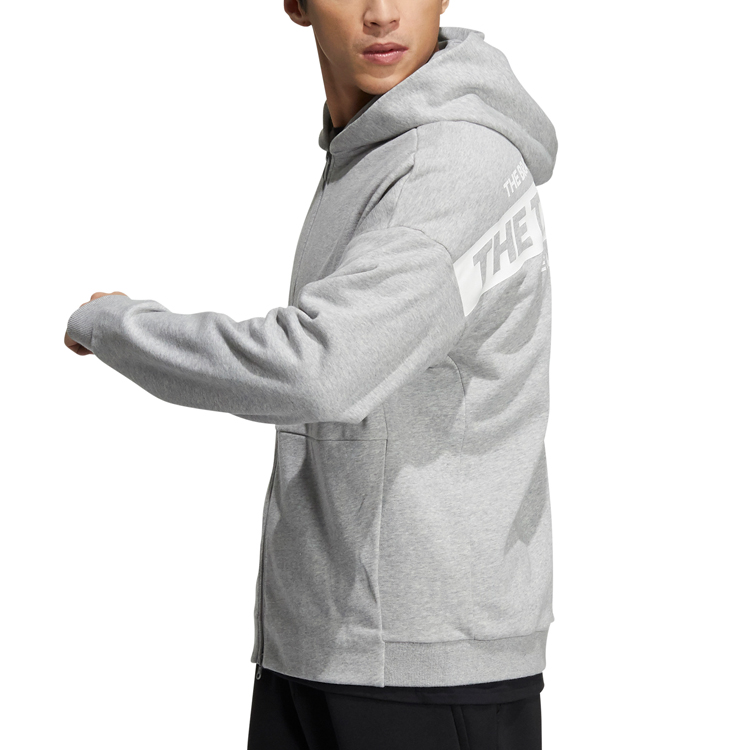 Hanorac pt bărbați Adidas M WRD SWT FZHD S Gri photo 4