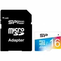 16GB microSD Class10 U1 UHS-I + SD adapter Silicon Power Elite Color microSDHC, Up to: 90MB/s thumbnav 2
