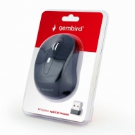 Gembird MUSW-6B-01, Wireless Optical Mouse, 2.4GHz, 6-button, 800/1200/1600dpi, Nano Reciver, USB, Black thumbnav 3
